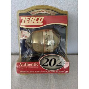 Zebco 202LE Fishing Reel 2005 NIB Pre-spooled with 10 lb line.